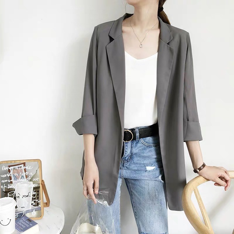( Ảnh thật ) Áo Blazer Hàn Quốc đẹp, mỏng thiết kế mặc mùa hè thu | BigBuy360 - bigbuy360.vn