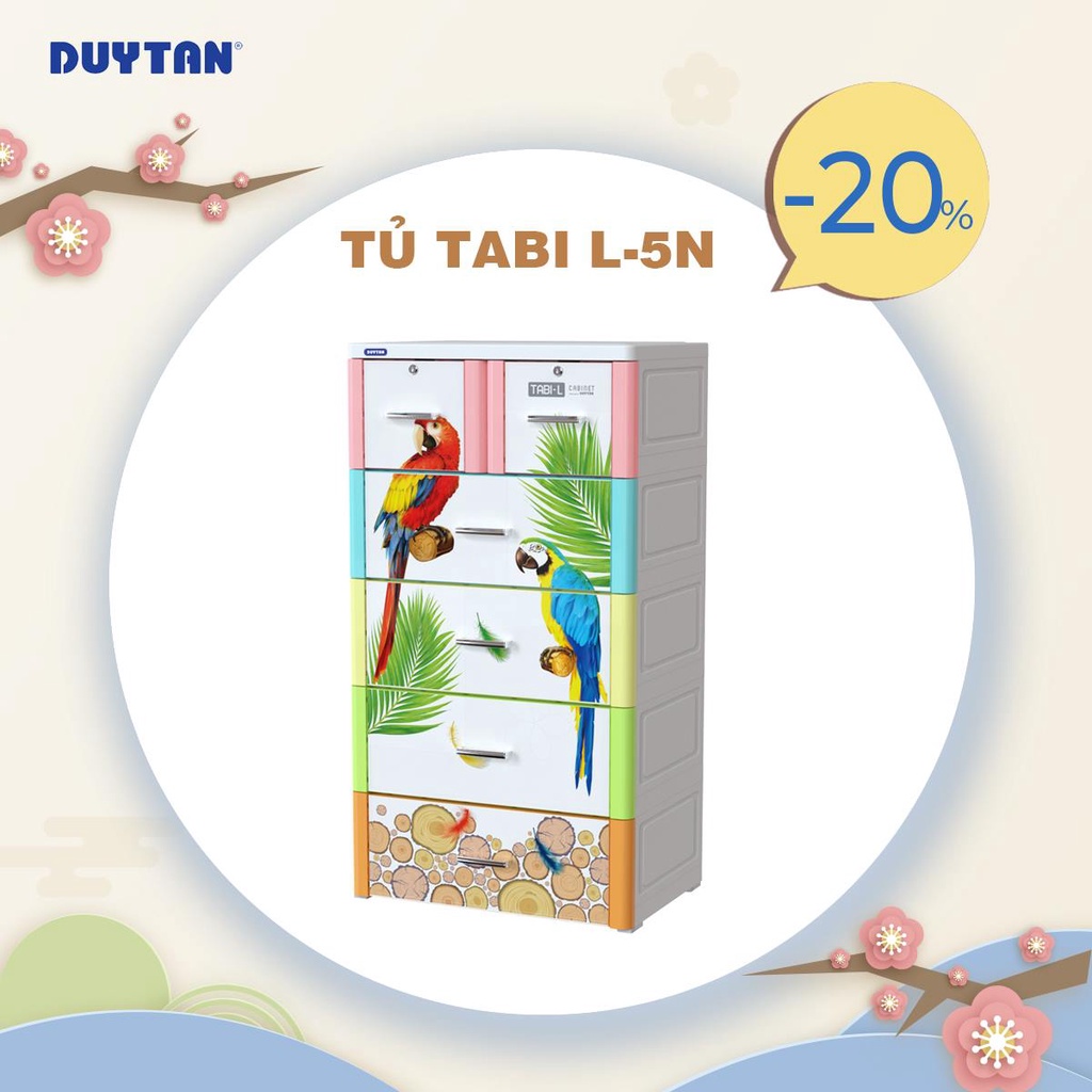 HOẢ TỐC 1H Tủ nhựa duy tân TABI-L 5 Tầng 6 Ngăn- ĐA SẮC CHIM VẸT