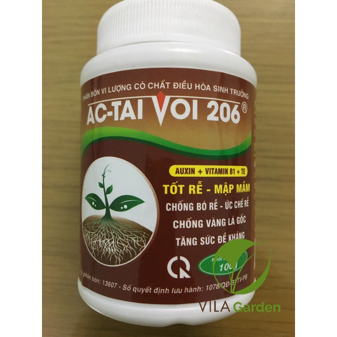 Phân Bón Vi Lượng Có Chất Điều Hoà Sinh Trưởng AC-TAI VOI 206 Tốt Rễ Mập Mầm hũ 100g