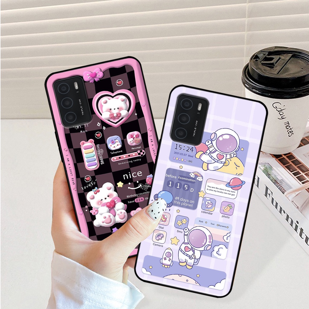 Ốp lưng Oppo A16 hình gấu, vũ trụ ngân hà chibi. ốp chống sốc bền đẹp