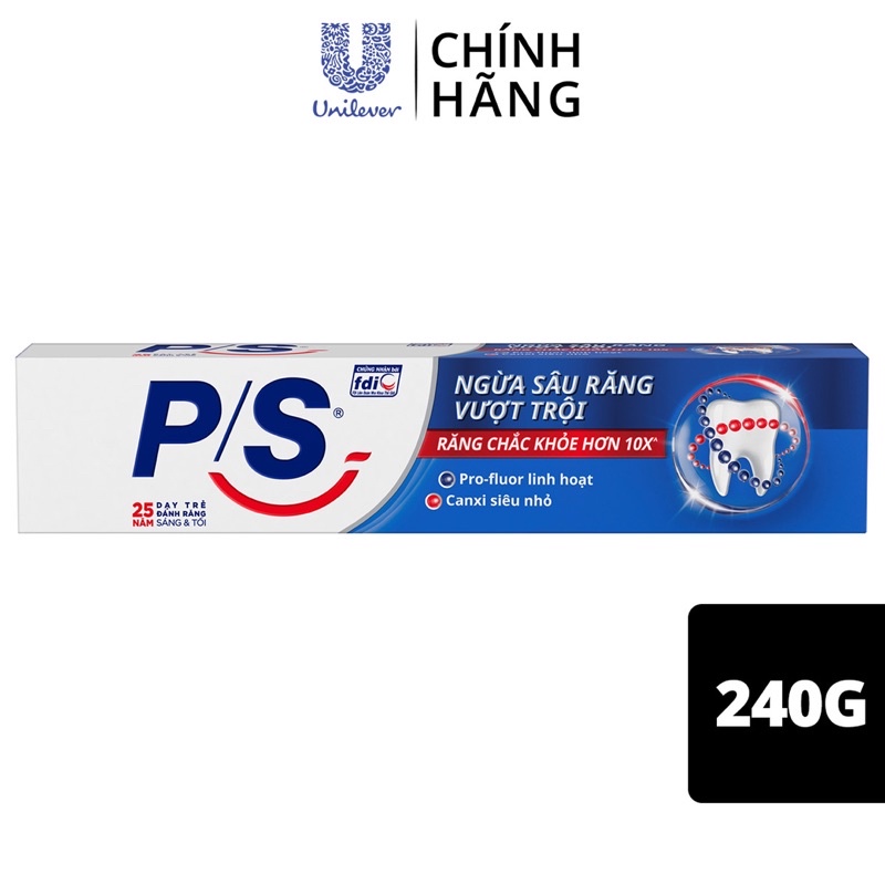 Kem Đánh Răng P/S  Ngừa Sâu Răng Vượt Trội, với Hai Lần Tác Động + Bảo Vệ 240g