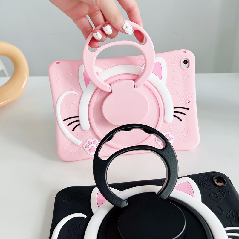 Ốp máy tính bảng silicon có giá đỡ hoạt hình cho Samsung Galaxy Tab A 8.0 2019 SM-T290 T295 T297 10.1 inch SM-T510 T515