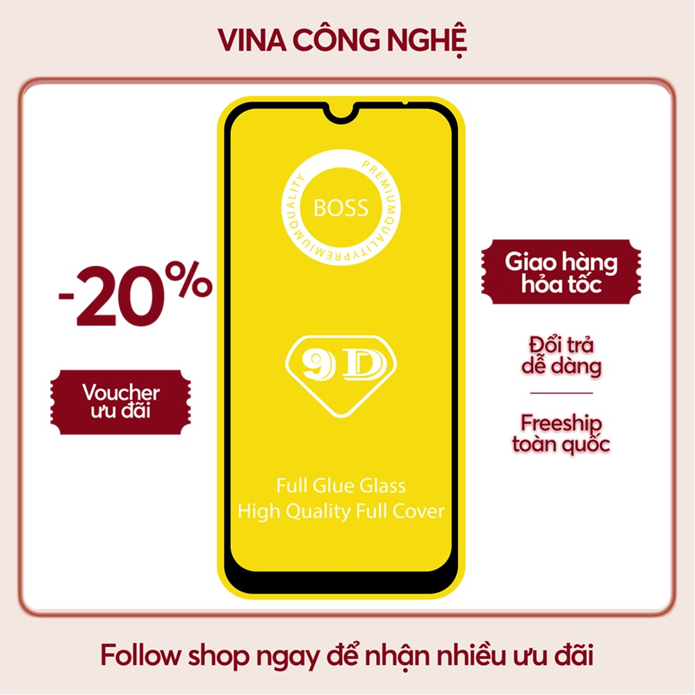 Cường lực Vsmart Joy 4/Active 3/Bee 3/Live/....Full keo viền đen