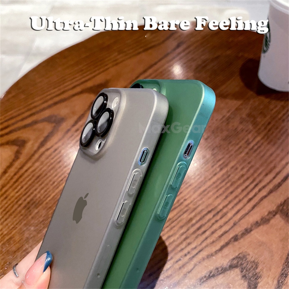 Ốp Điện Thoại Cứng Siêu Mỏng Trong Mờ Kèm Giá Đỡ Nhẫn Bằng Kim Loại Sang Trọng Cho IPhone 14 Plus 13 Pro Max