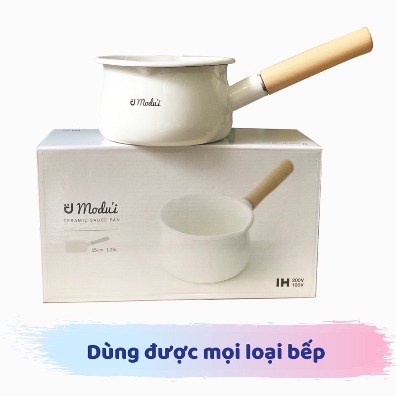 Nồi Sứ MODUI Hàn Quốc Cao Cấp Nồi Nấu Bột Nấu Cháo Cho Bé Ăn Dặm (Có Vạch Chia)