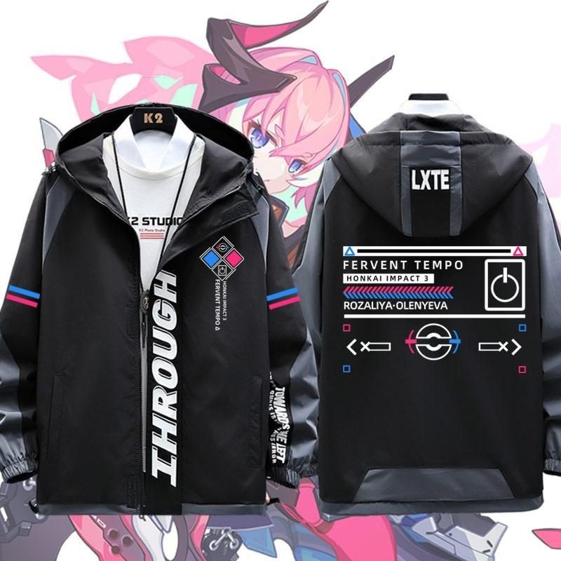 Áo khoác nam size S-4XL họa tiết game Honkai Impact 3 thời trang