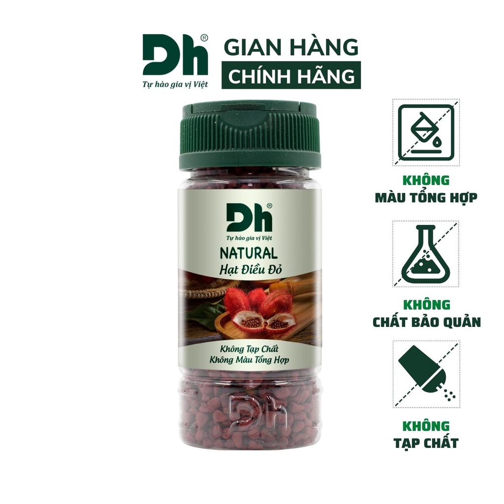 Hạt điều đỏ Natural DH Foods gia vị ướp chế biến thực phẩm 50gr - DHGVT63