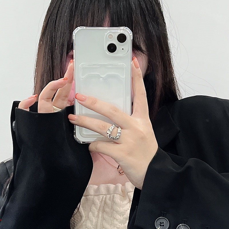 Ốp Iphone Màu Trơn Có Ngăn Đựng Thẻ Tương Thích IPhone 11 Pro Max 6/6plus/6s/6splus/7/7plus/8/8plus XR X XS 12 Pro Max 13 Pro Max