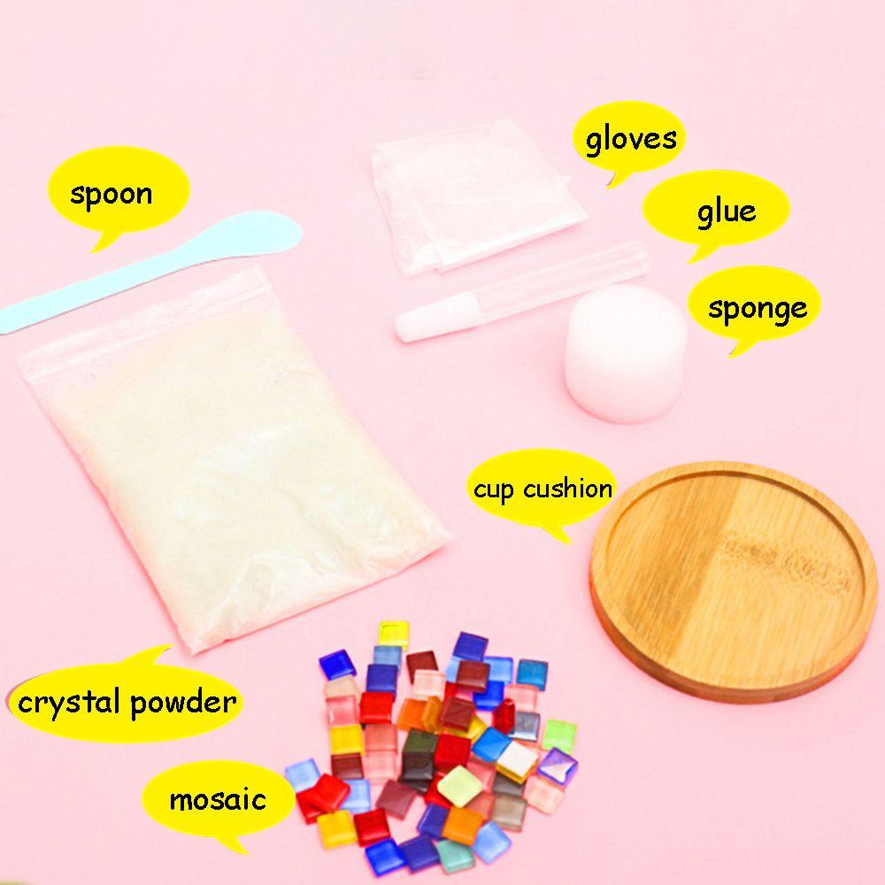 YIYU 1 Bộ Dụng Cụ Làm Đế Lót Ly Bằng Gỗ Kiểu Mosaic DIY