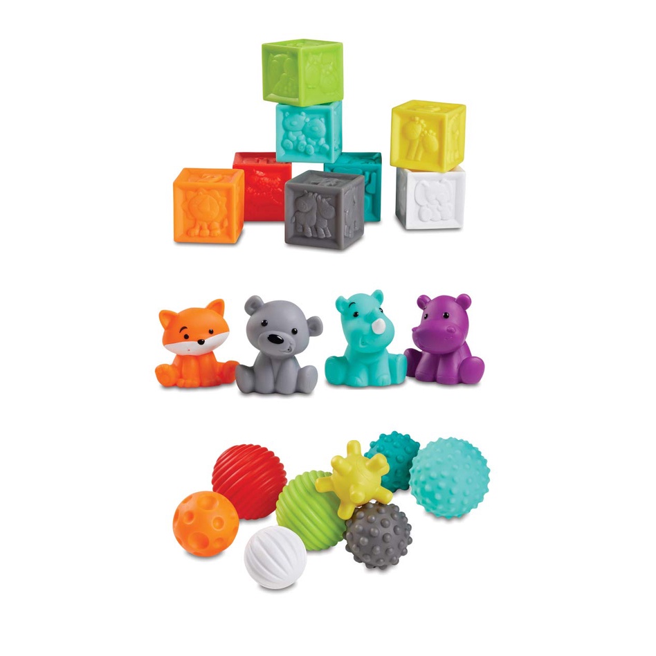 Bộ đồ chơi hình khối động vật và bóng Infantino Balls Blocks & Buddies Activity Toy Set