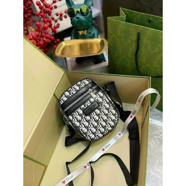 Túi Đeo Chéo Đựng Điện Thoại Nam Nữ Hoạ Tiết D.I.O.R, GD