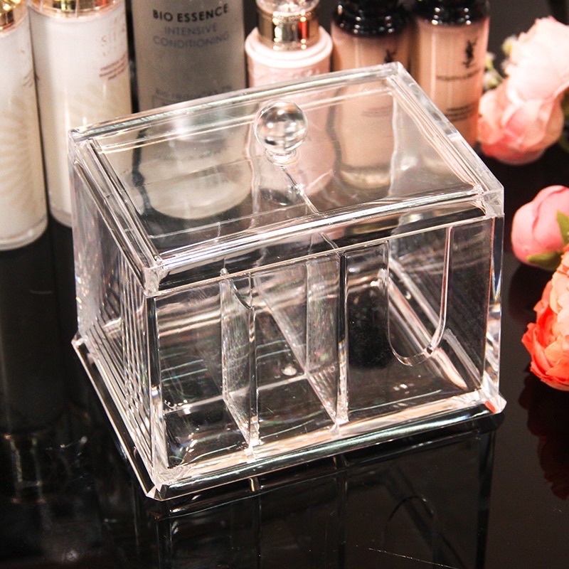 Hộp đựng tăm bông viền kim loại