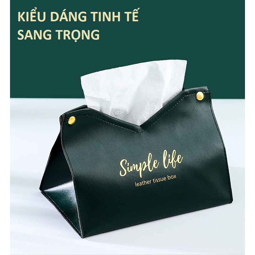 Hộp Da Đựng Khăn Giấy Để Bàn Sang Trọng, Lịch Lãm Miệng Chữ V Tháo Mở Dễ Dàng, Thích Hợp Cho Gia Đình, Văn Phòng, Café