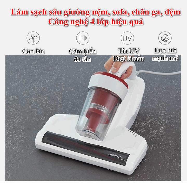 Máy hút bụi giường nệm diệt khuẩn Jimmy JV11 hút sạch bụi bẩn, lông tóc công nghệ UV-C | BigBuy360 - bigbuy360.vn