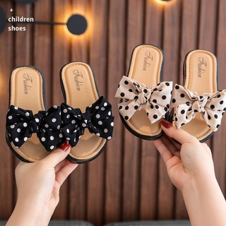 Dép lê nơ chấm bi công chúa cho bé gái FaneKIDS01