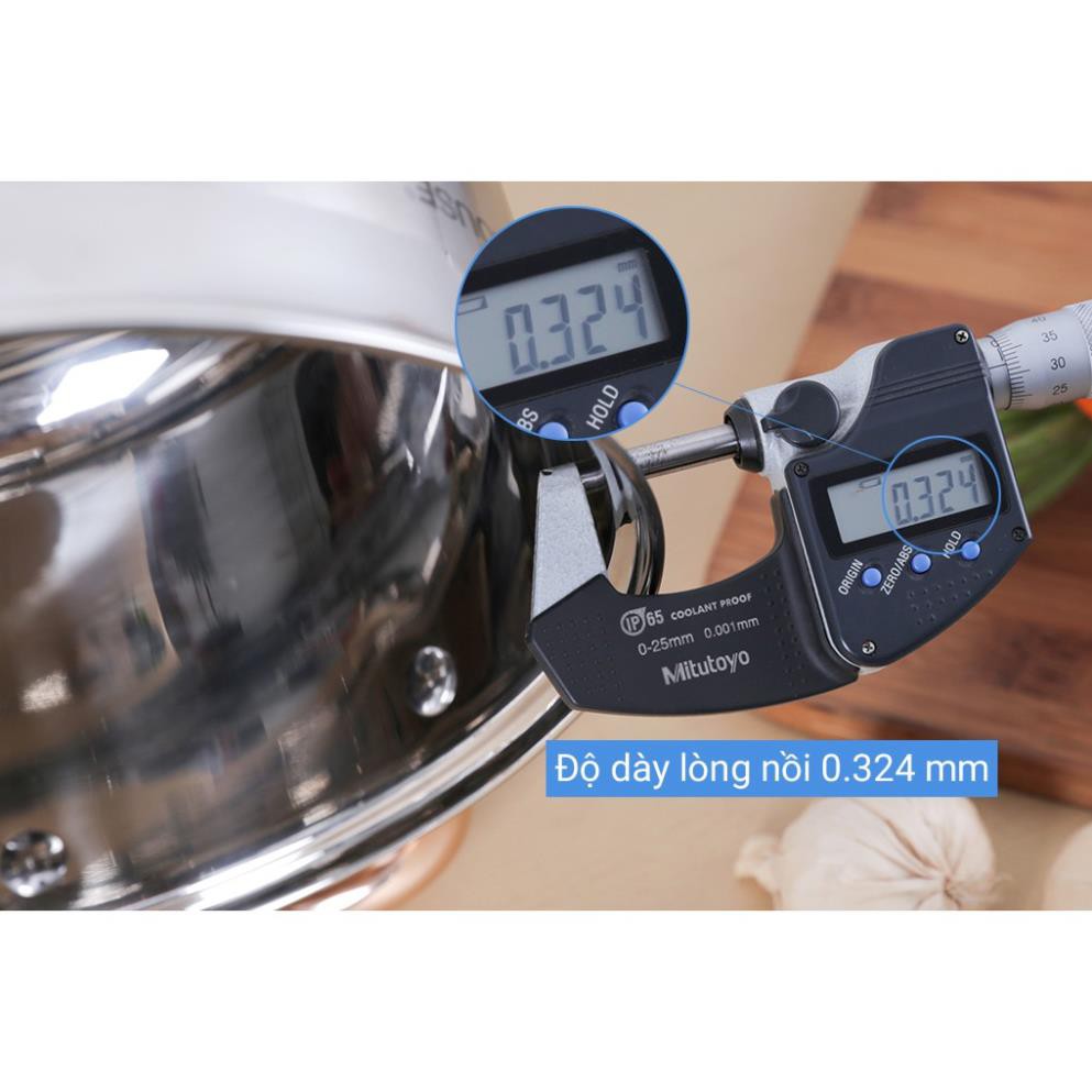 Nồi inox 5 đáy QUAI VÀNG sunhouse Đủ size