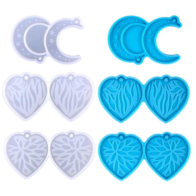 Khuôn Silicone Hình Trái Tim / Mặt Trăng Làm Trang Sức Thủ Công