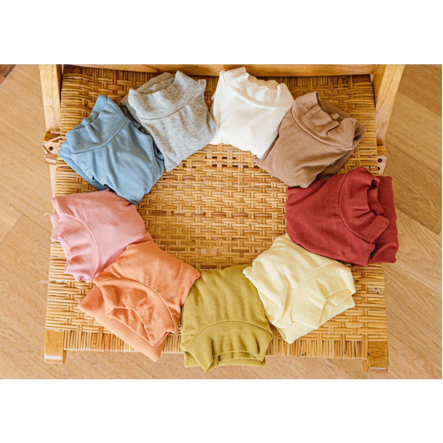 Áo thun dài tay Bebezoo xuất Hàn cao cổ chất cotton giữ ấm cho bé trai bé gái