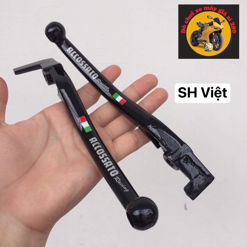 Tay côn tay thắng mod chữ Accossato sơn đen bóng Winner - Exciter - Vario (chữ sơn-tem sơn)