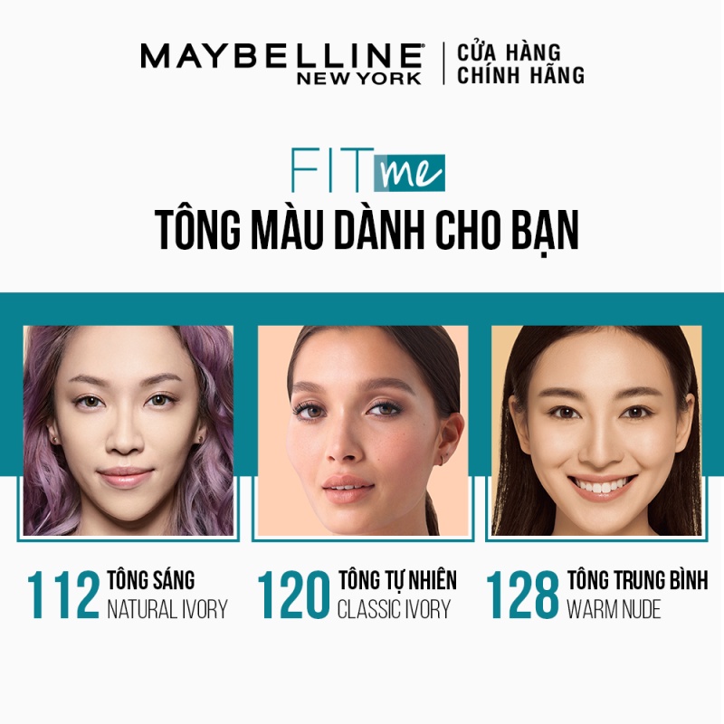 Bộ Trang Điểm Nền Mịn Lì, Kiềm Dầu Chống Nắng Hoàn Hảo Fit Me Maybelline New York