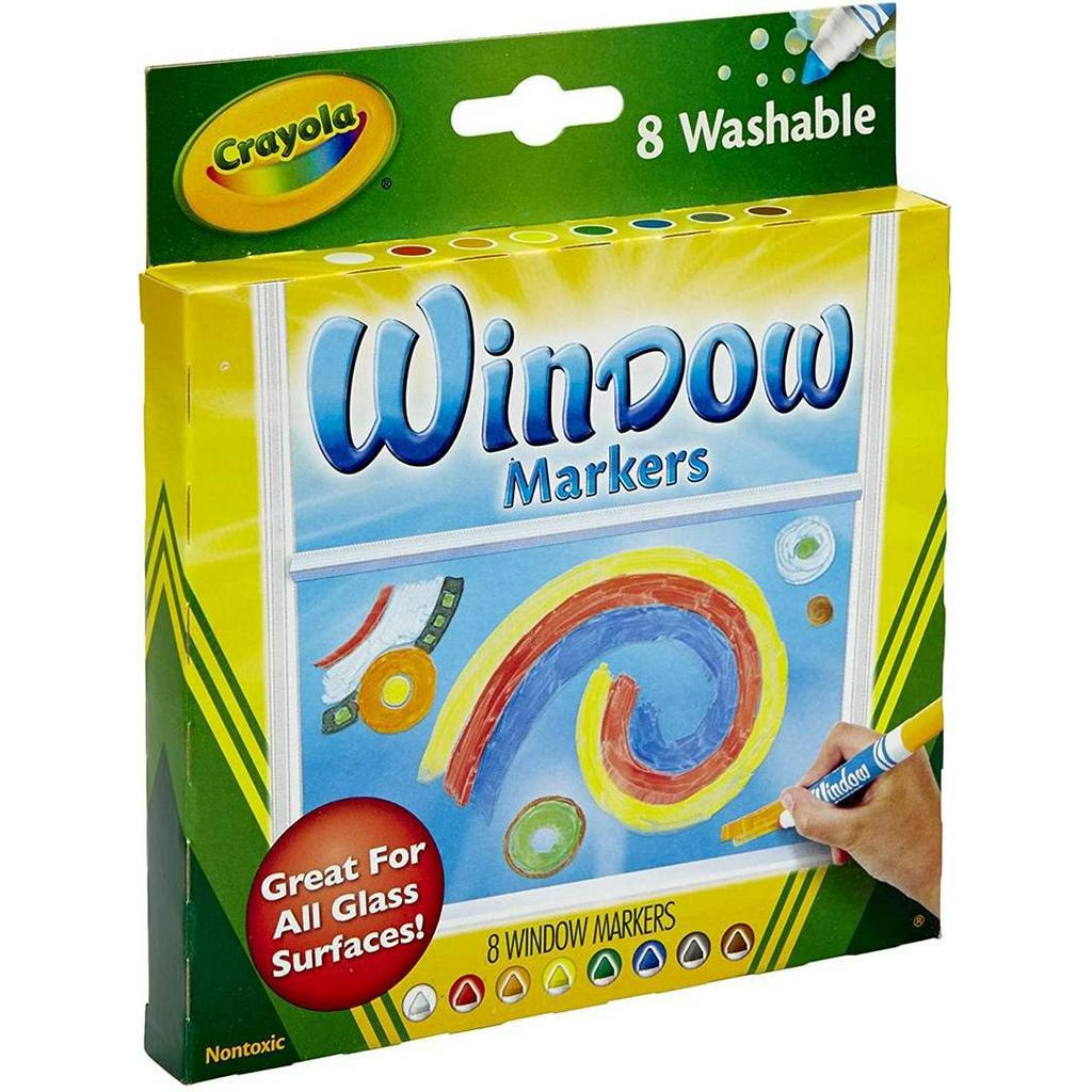 BÚT LÔNG VẼ KÍNH Washable Window Markers (8 MÀU, RỬA ĐƯỢC)