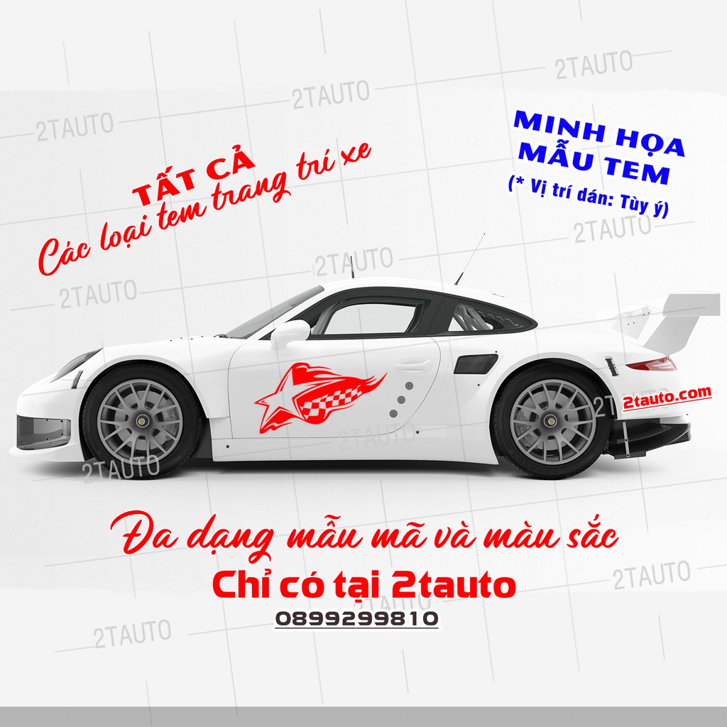 [GIÁ GỐC] Sticker RACING, logo tem racing dán trang trí ô tô xe hơi chống nước,chống phai màu,mẫu đa dạng độc đáo-MẪU 3