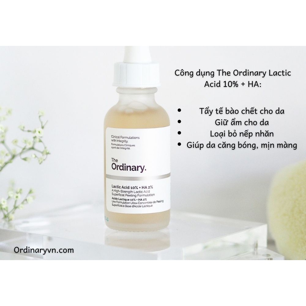 Tinh Chất Sáng Da Giảm Thâm The Ordinary Lactic Acid 5% - 10% + HA 2% sáng da mờ thâm - MnB STore