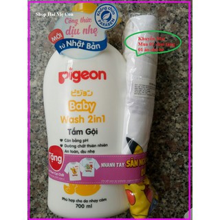 Sữa tắm gội Pigeon Baby Wash 2in1 700ml Tặng 01 áo thun cho bé