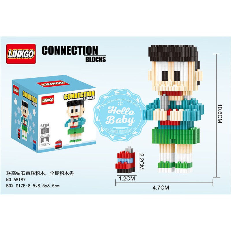 Combo 6 nhân vật xếp hình Doraemon và các bạn - Lego Doraemon