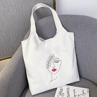 Túi tote in nhiệt_tote in cô gái son đỏ tt07