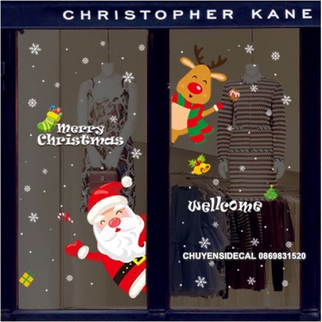 Decal Hít Tĩnh Điện Noel - Giáng Sinh chào lễ mới