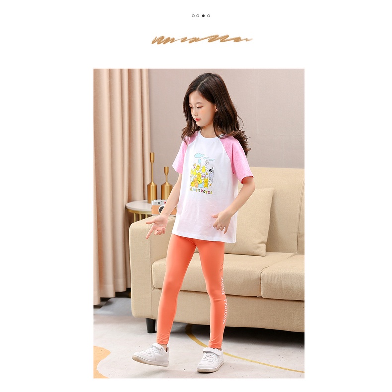 Quần Legging Thể Thao Co Giãn Tốt In Hình Cá Mập 90-160cm Cho Bé Gái