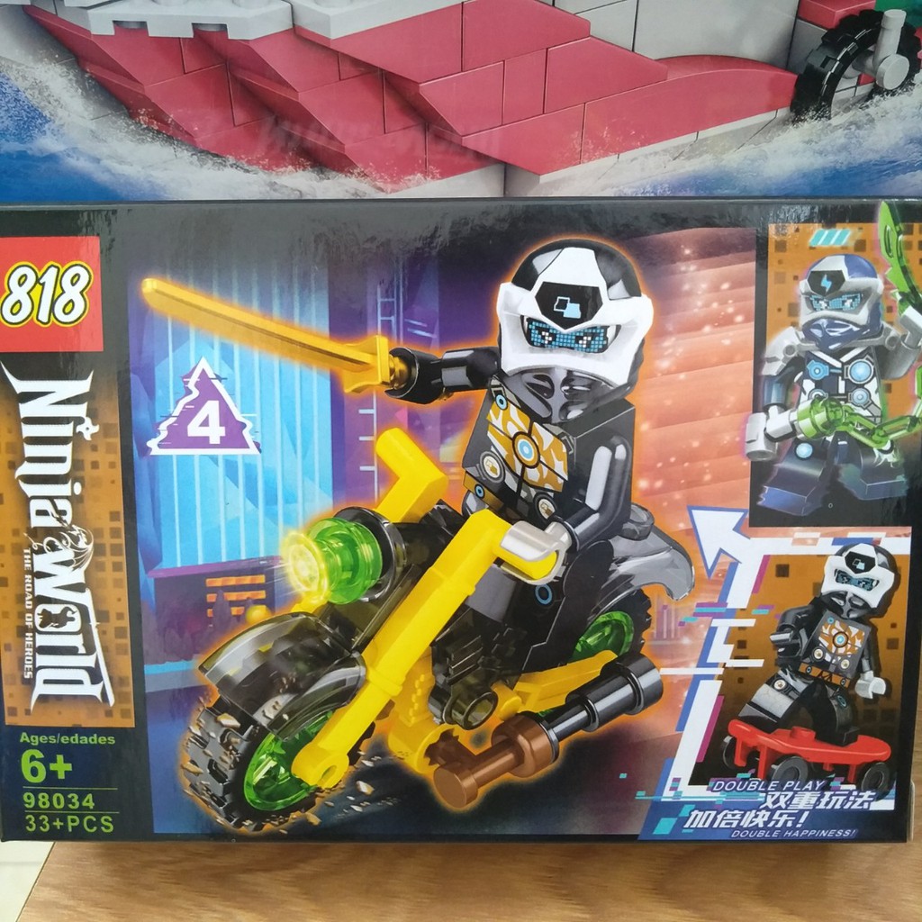 Lego trẻ em lego nhí cho bé 98034 bộ 8 nhân vật ninjago cưỡi xe máy cực ngầu