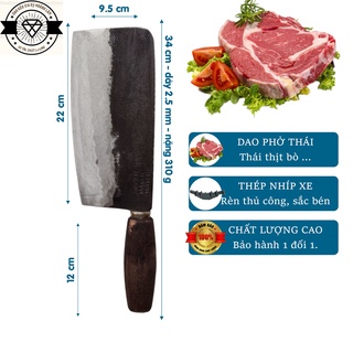 Dao phở thái bằng nhíp xe bản to được sản xuất tại làng nghề Đa Sỹ - HL15