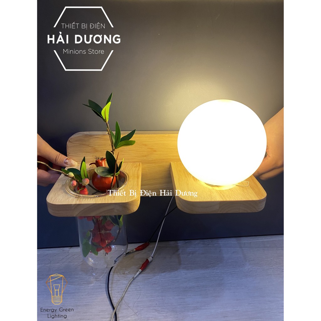 Đèn Tường Kệ Gỗ Chao Thủy Tinh Hiện Đại DT-3019 - Trang Trí Căn Phòng - Energy Green Lighting - Đã Bao Gồm Bóng LED 3W