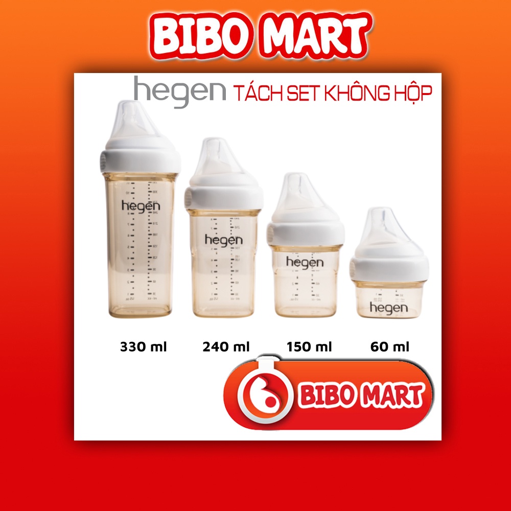 Bình Sữa Hegen PPSU Cao Cấp 150ml - 240ml - 330ml - TÁCH SÉT KHÔNG HỘP