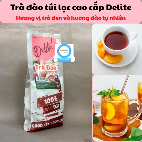 Trà Đào Túi Lọc CAO CẤP DELITE (300g) - Làm Trà Đào, Trà Trái Cây