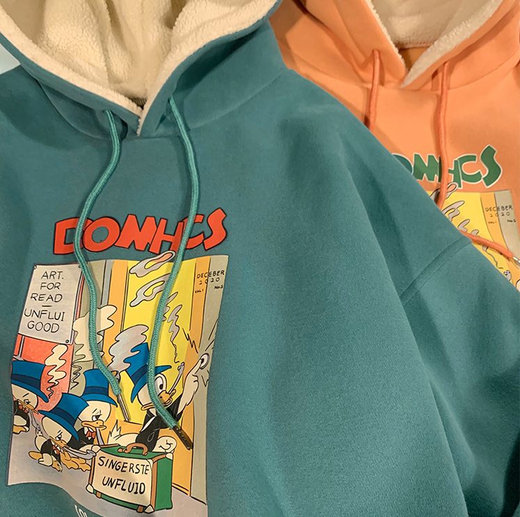 [ Mã 12FASHIONSALE1 giảm 10K đơn 50K ] Áo Hoodie Len Lông Cừu Dáng Rộng Ấm Áp Thời Trang Thu Đông Cho Nam | BigBuy360 - bigbuy360.vn