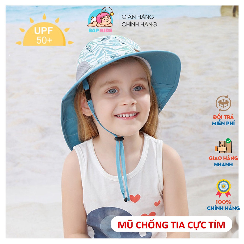 Mũ Nón Cho Bé Trai Bé Gái Rộng Vành Chống Tia UV, Mũ Trẻ Em Chống Nắng UPF50+ Cho Bé Từ 6 Tháng Đến 6 Tuổi