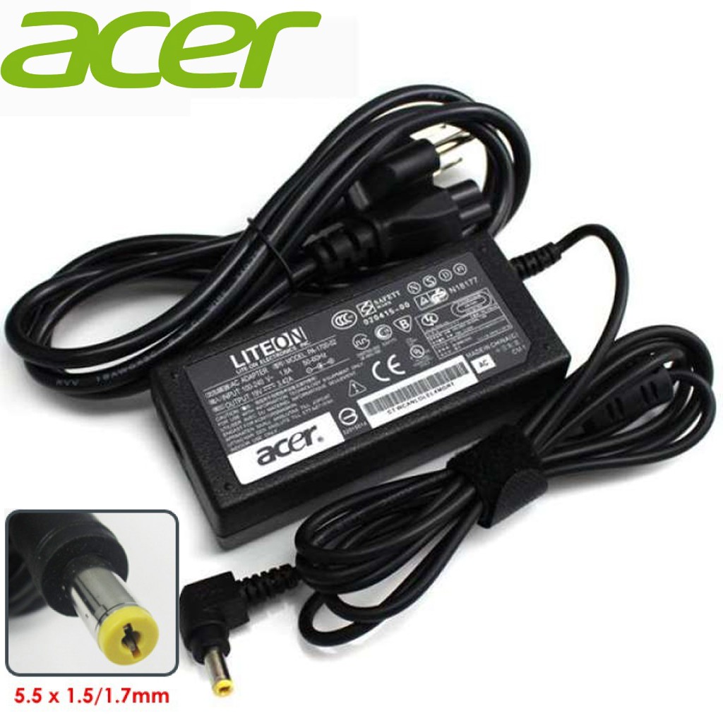 Sạc Laptop Acer 19V–3.42A – 65W (Adapter Acer 19V – 3.42A – 65W) tặng dây nguồn