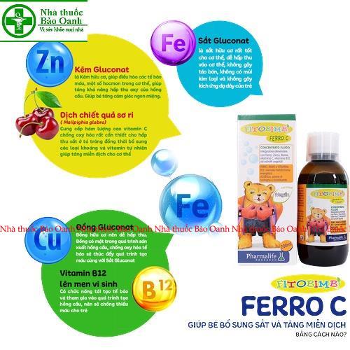 Siro Ferro C Bimbi của Fitobimbi - Bổ sung sắt, Vitamin C, kẽm cho bé giúp bé đủ chất, khỏe mạnh - nhập khẩu từ Ý