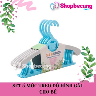 SET 5 MÓC TREO ĐỒ HÌNH GẤU CHO BÉ