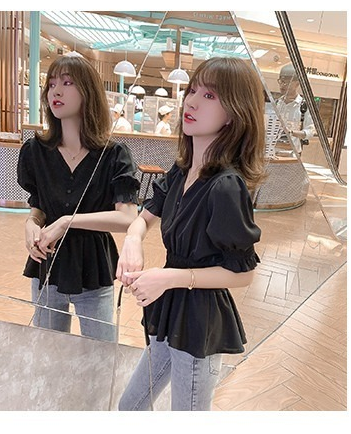 Áo kiểu BH cổ chữ V phong cách thanh lịch thời trang 2021