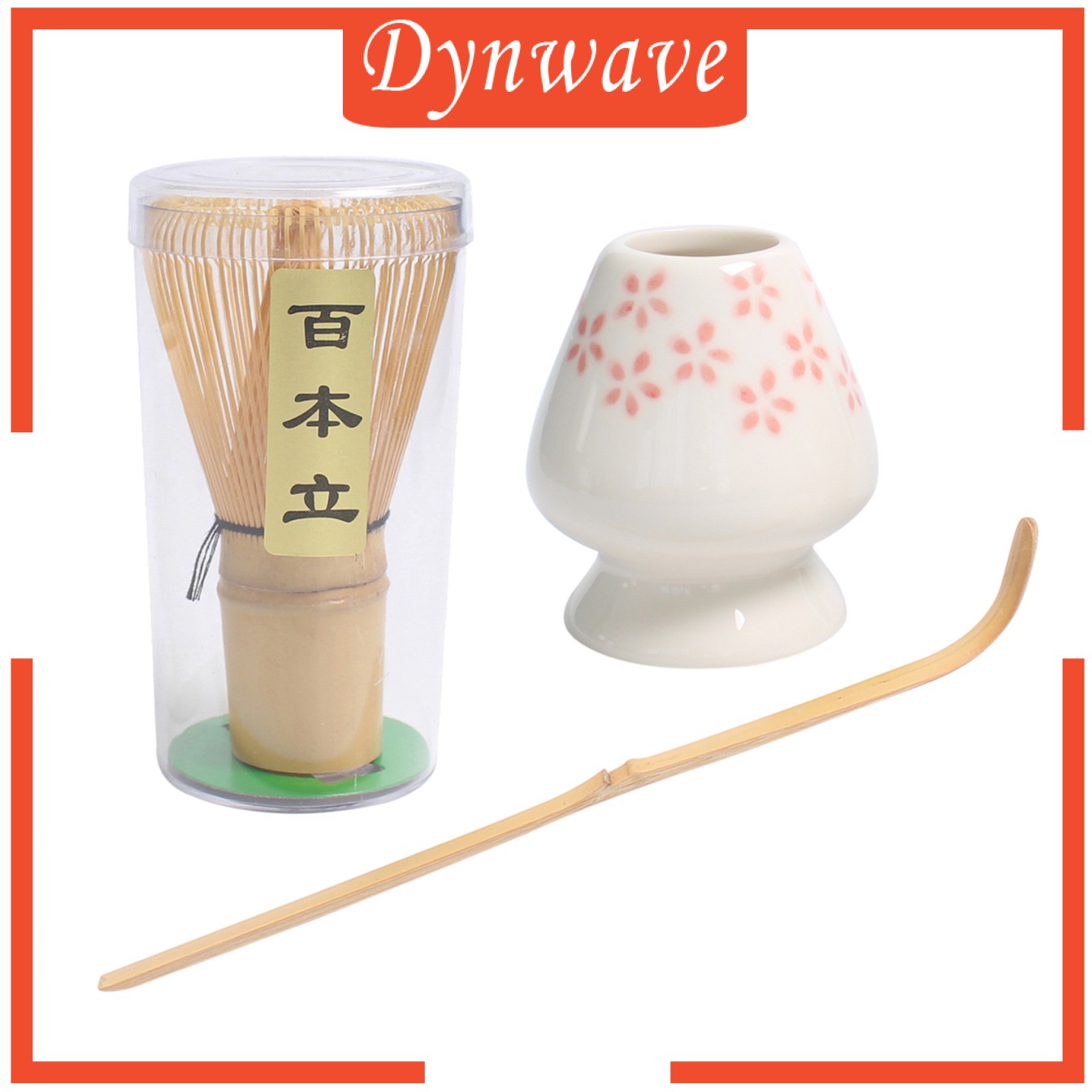 [DYNWAVE] Matcha Tea Whisk Set Bamboo Whisk+Bamboo Scoop+Ceramic Whisk Holder