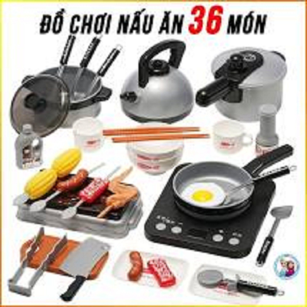 BỘ ĐỒ CHƠI NẤU ĂN 36 MÓN, HÀNG NHẬP KHẨU, NHỰA AN TOÀN CHO BÉ