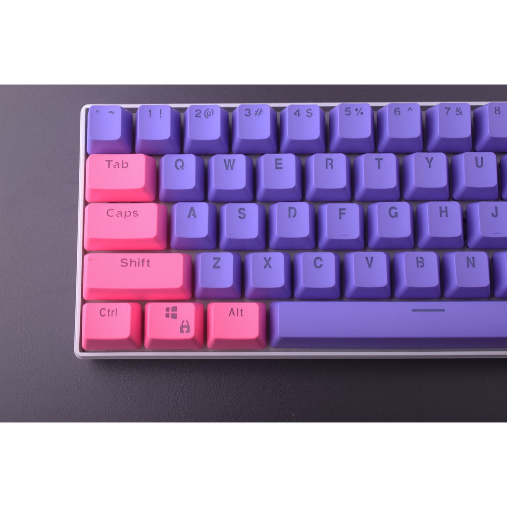 Pink Purple Keycap, 61 key PBT keycaps Sự kiện đặc biệt Keycaps, bàn phím cơ hai màu có đèn nền keycaps GH60 / RK61 / ALT61 / Annie / GK61 keycaps poker keycaps chơi game