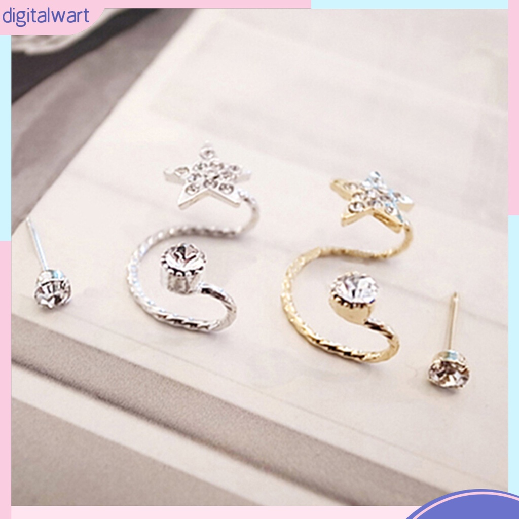 Khuyên vành tai đơn đính đá quý nhân tạo lấp lánh sang trọng dành cho nữ