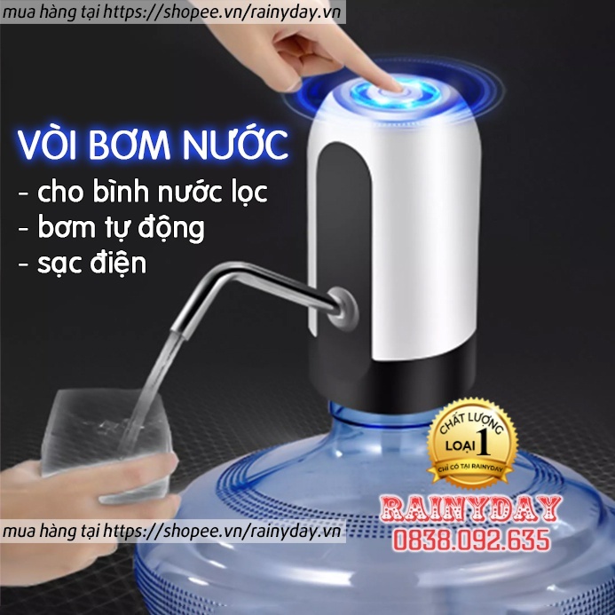 Vòi bơm nước tự động, máy hút nước uống rót rượu mini bơm từ bình nước lọc đóng chai