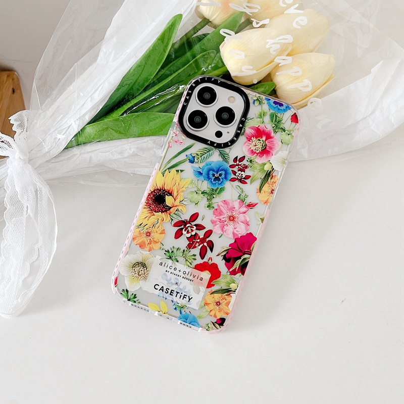 Casetify Ốp Điện Thoại silicone Mềm In Hình alice + olivia Cầu Vồng Cho iphone 15 11 12 13 14 plus pro max