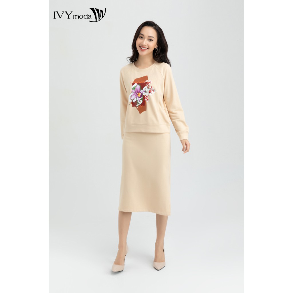 Chân váy midi 1 lớp IVY moda MS 30B8277
